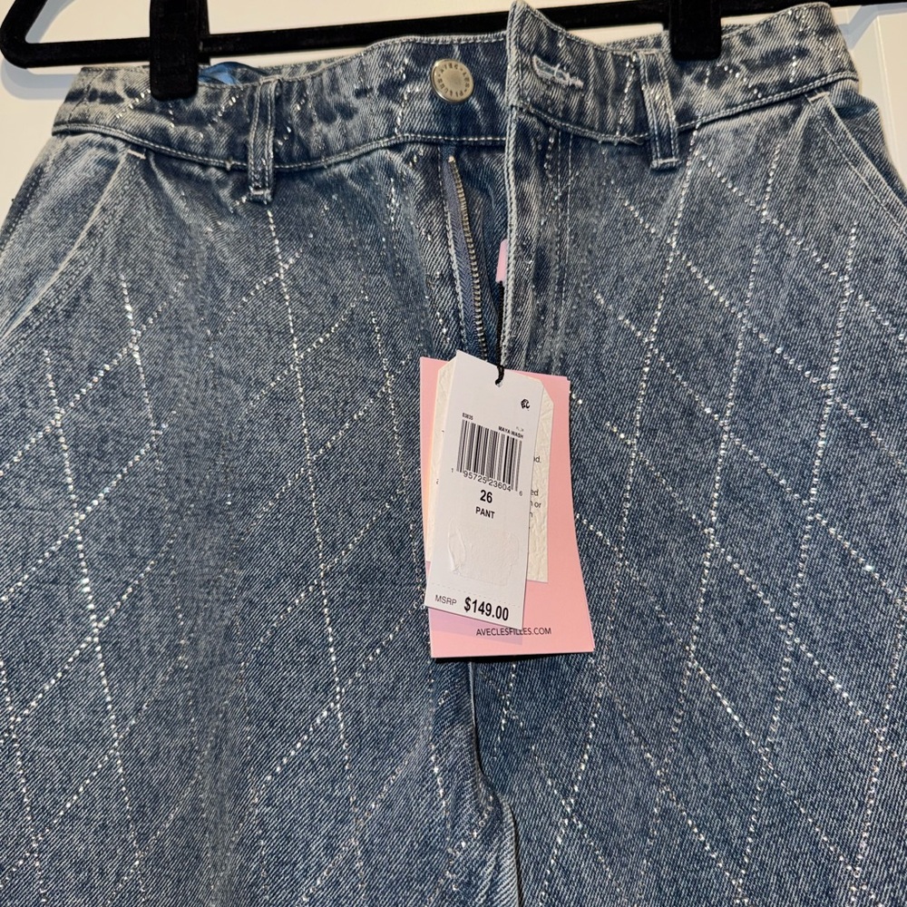 Avec les filles rhinestone denim pants - NEW